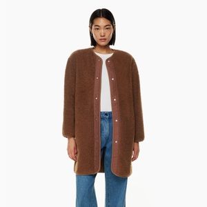 Aritzia Wilfred Free Sherpa/Teddy Long Liner Jacket